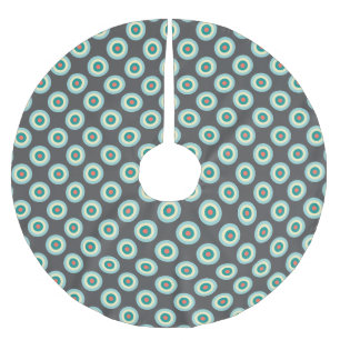 Grey Combination Circles by Shirley Taylor Brushed Polyester Tree Skirt