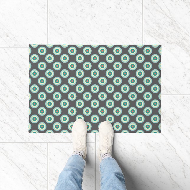 Grey Combination Circles by Shirley Taylor Doormat (Indoor)