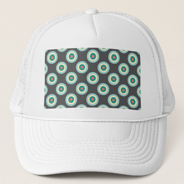 Grey Combination Circles by Shirley Taylor Trucker Hat (Front)