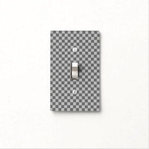 Grey Combination Classic Checkerboard by STaylor Light Switch Cover