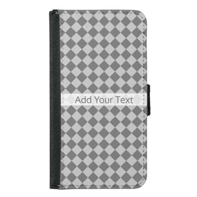 Grey Combination Diamond Pattern by Shirley Taylor Samsung Galaxy Wallet Case (Front)