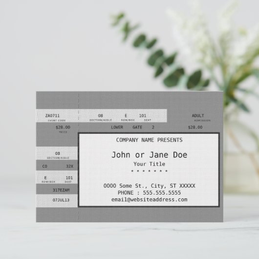 grey concert ticket (Standing Front)