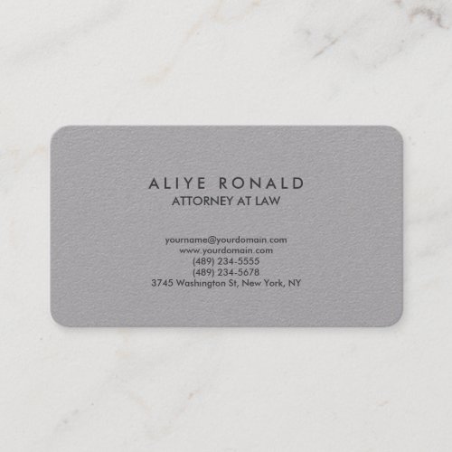 Grey Consultant Attorney Lawyer Modern Style Business Card