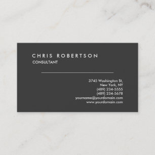 Grey Consultant Modern Simple Business Card