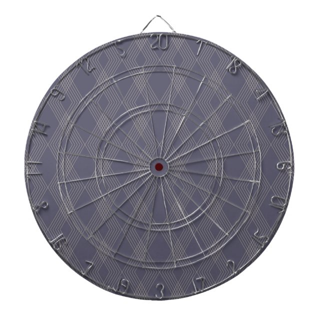 Grey, cool, trendy, simple, modern zig zag pattern dart board (Front)