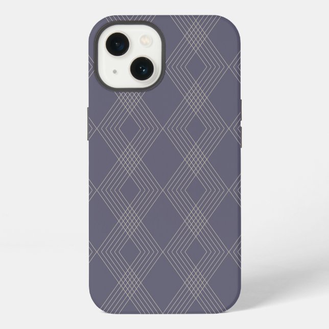 Grey, cool, trendy, simple, modern zig zag pattern iphone case (Back)