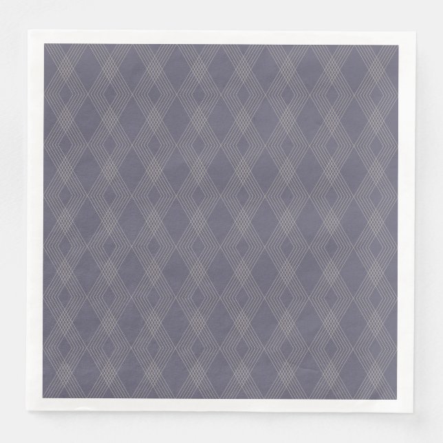 Grey, cool, trendy, simple, modern zig zag pattern paper dinner napkins (Front)