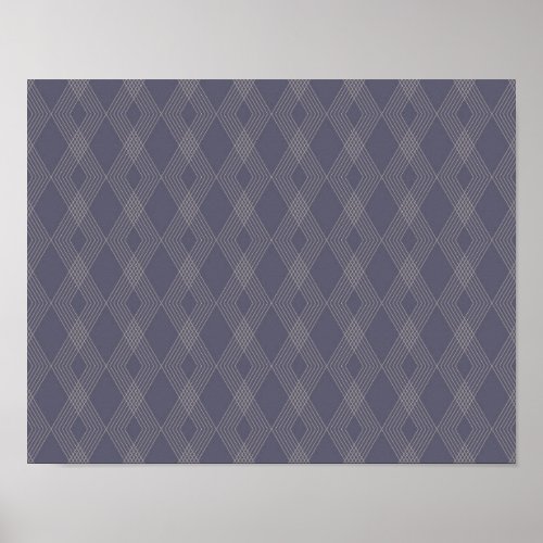 Grey cool trendy simple modern zig zag pattern poster