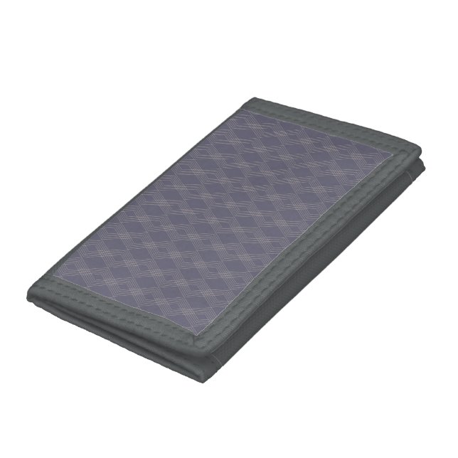 Grey, cool, trendy, simple, modern zig zag pattern tri-fold wallet (Bottom)