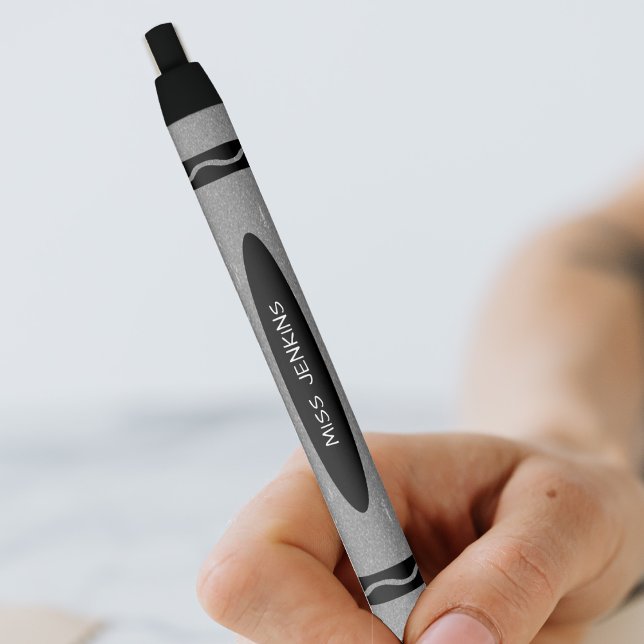 Grey Crayon Teacher Pen (Grey Crayon Teacher Black Ink Pen)