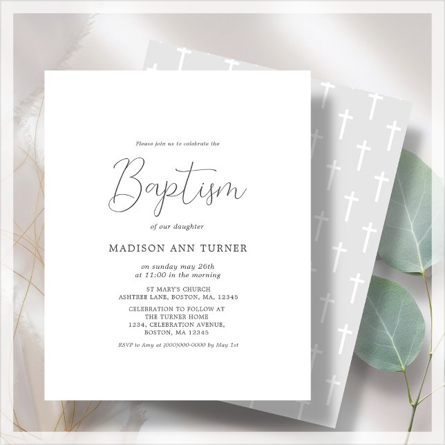 Grey Cross | Baptism Budget Invitation (Creator Uploaded)