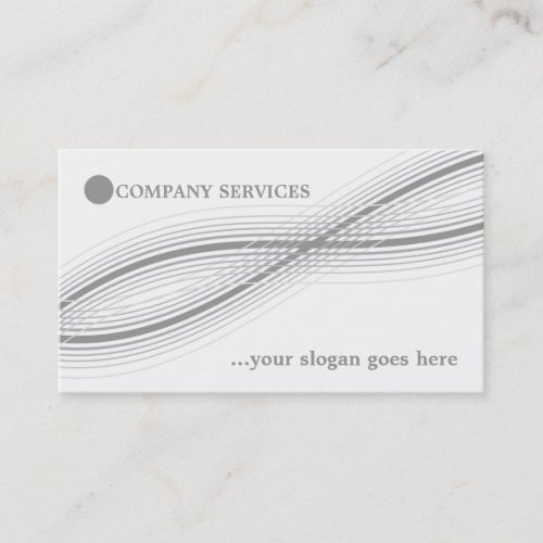 Grey crossed curved lines and circle business card