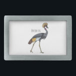 Grey crowned crane bird cartoon illustration  belt buckle<br><div class="desc">Grey crowned crane bird cartoon illustration</div>