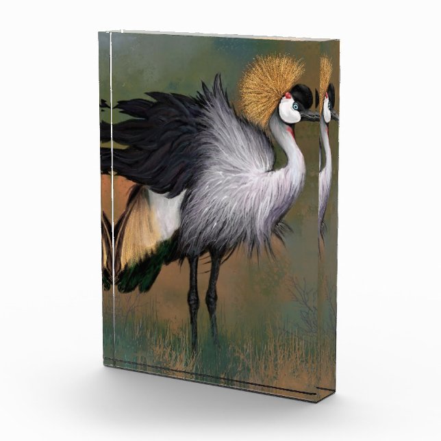 Grey Crowned Crane Bird Photo Block (Right)
