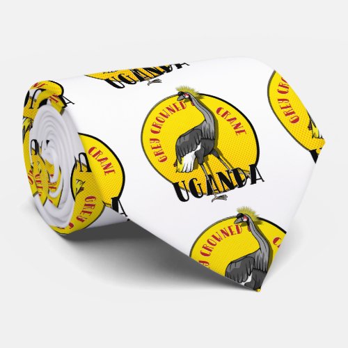Grey crowned crane UGANDA Neck Tie