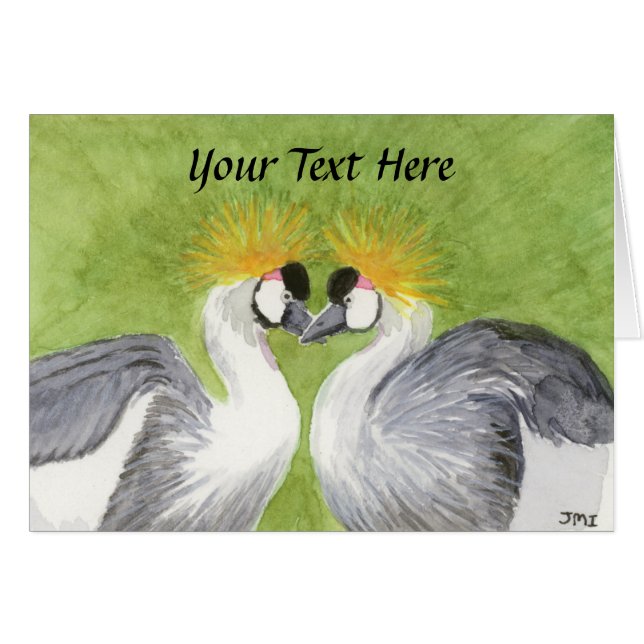 Grey Crowned Cranes Cards (Front Horizontal)