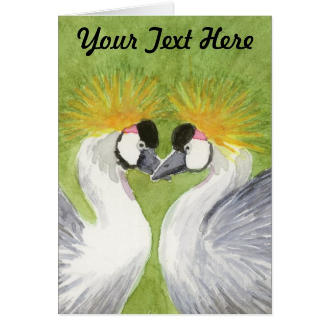 Grey Crowned Cranes Cards (Front)