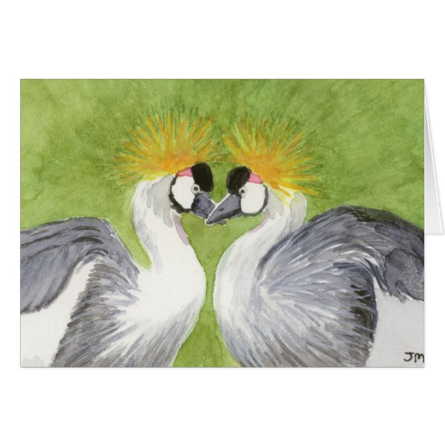 Grey Crowned Cranes Cards (Front Horizontal)