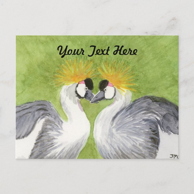 Grey Crowned Cranes Postcard (Front)
