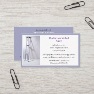 Grey Crutches Equipment Medical Senior Care Business Card
