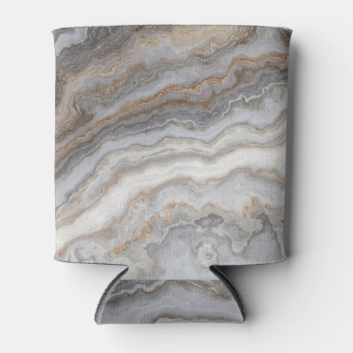 Grey Curly Marble Golden Veins Can Cooler