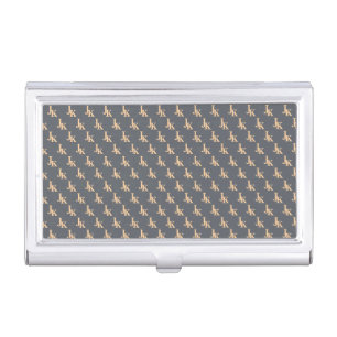 Grey Custom Monogram Business Card Case