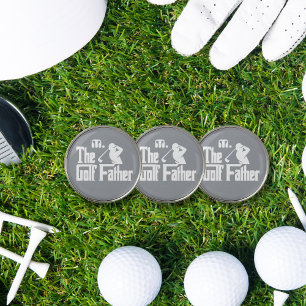 Grey Custom Monogram Minimalist The Golf Father Golf Ball Marker