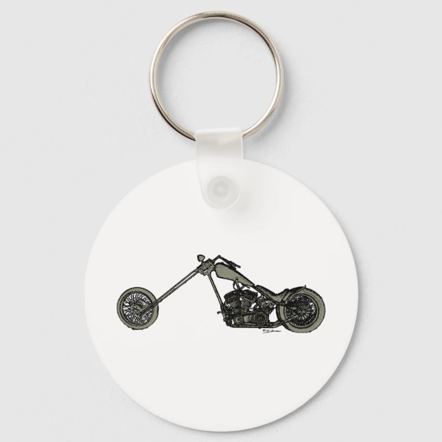 Grey Custom Motorcycle Keychain (Front)