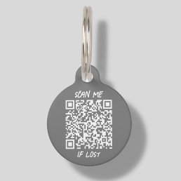 Grey Custom QR Code | Scan Pet ID Tag