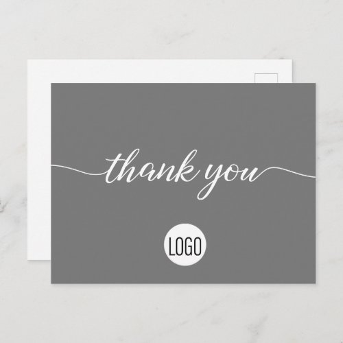 Grey Customer Appreciation Business Custom logo Postcard