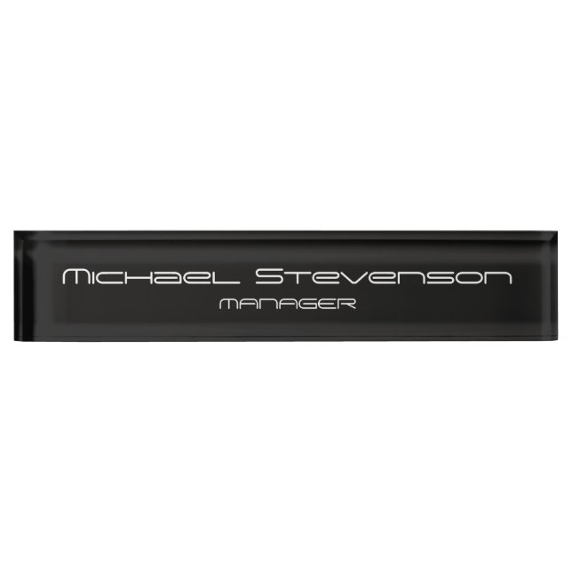 Grey Customize Text Professional Desk Nameplate (Front)