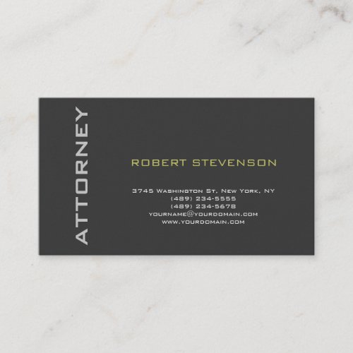 Grey Cute Plain Attorney at Law Business Card