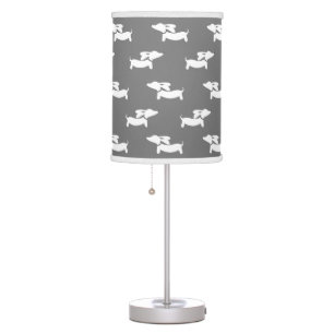 Grey Dachshund Home Office WFH Lamp