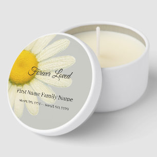 Grey daisy funeral mini candle favors