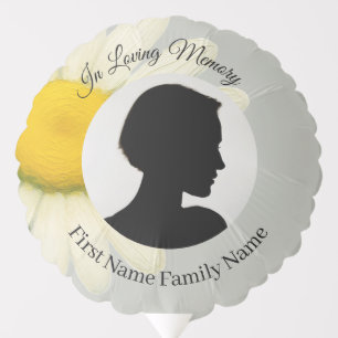 Grey daisy memorial balloon