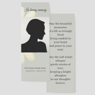 Grey daisy memorial bookmarks
