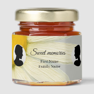 Grey daisy memorial honey jar favor favors