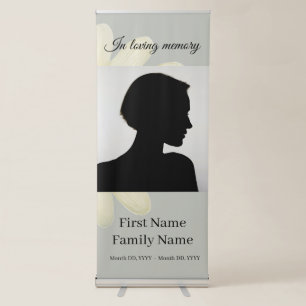 Grey daisy memorial retractable banner
