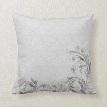 Grey Damask Throw Pillow by golden_oldies at Zazzle