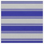 Grey &amp; Dark Blue Colored Striped/Lined Pattern Fabric