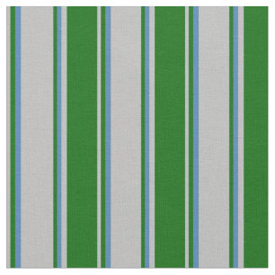 Grey, Dark Green & Blue Colored Pattern Fabric