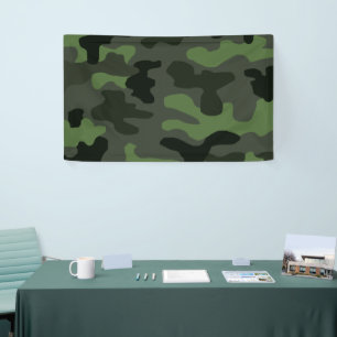 Grey dark green camouflage no.14 print coffee mug banner