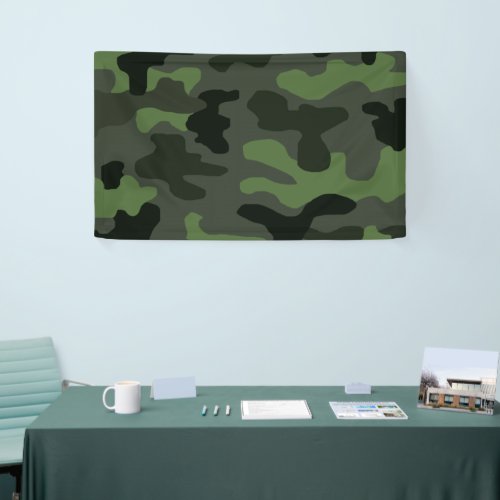 Grey dark green camouflage no14 print coffee mug banner
