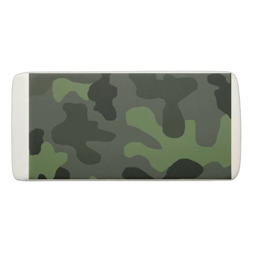Grey dark green camouflage no14 print  eraser
