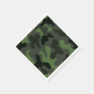 Grey dark green camouflage no.14 print napkins