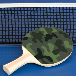 Grey dark green camouflage no.14 print ping pong paddle