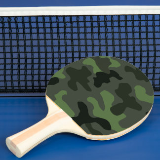 Grey dark green camouflage no.14 print ping pong paddle