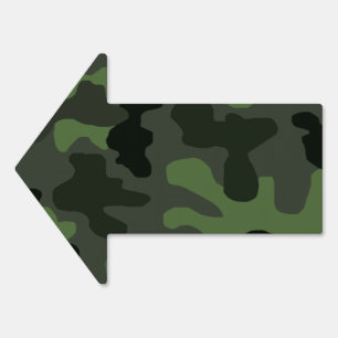 Grey dark green camouflage no.14 print  sign
