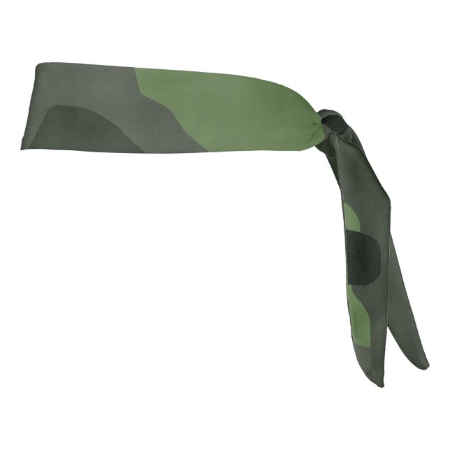 Grey dark green camouflage no.14 print   tie headband (Rotate 90)