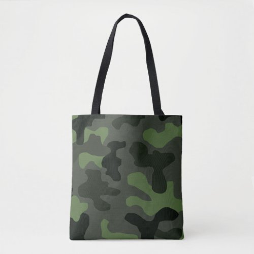 Grey dark green camouflage no14 print  tote bag